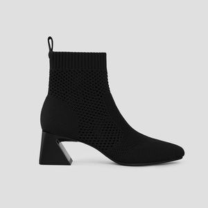 NWOT Vivaia Square-Toe Perforated Heeled Boots (Melissa)